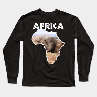 African Wildlife Continent Elephant Trunks Long Sleeve T-Shirt
